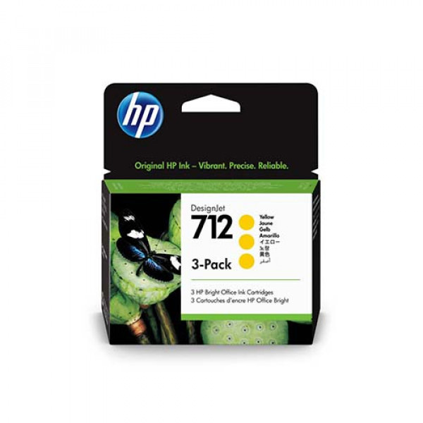 Hp - Conf. 3 Cartucce - 712 - Giallo - 3ED79A - 29 ml cad