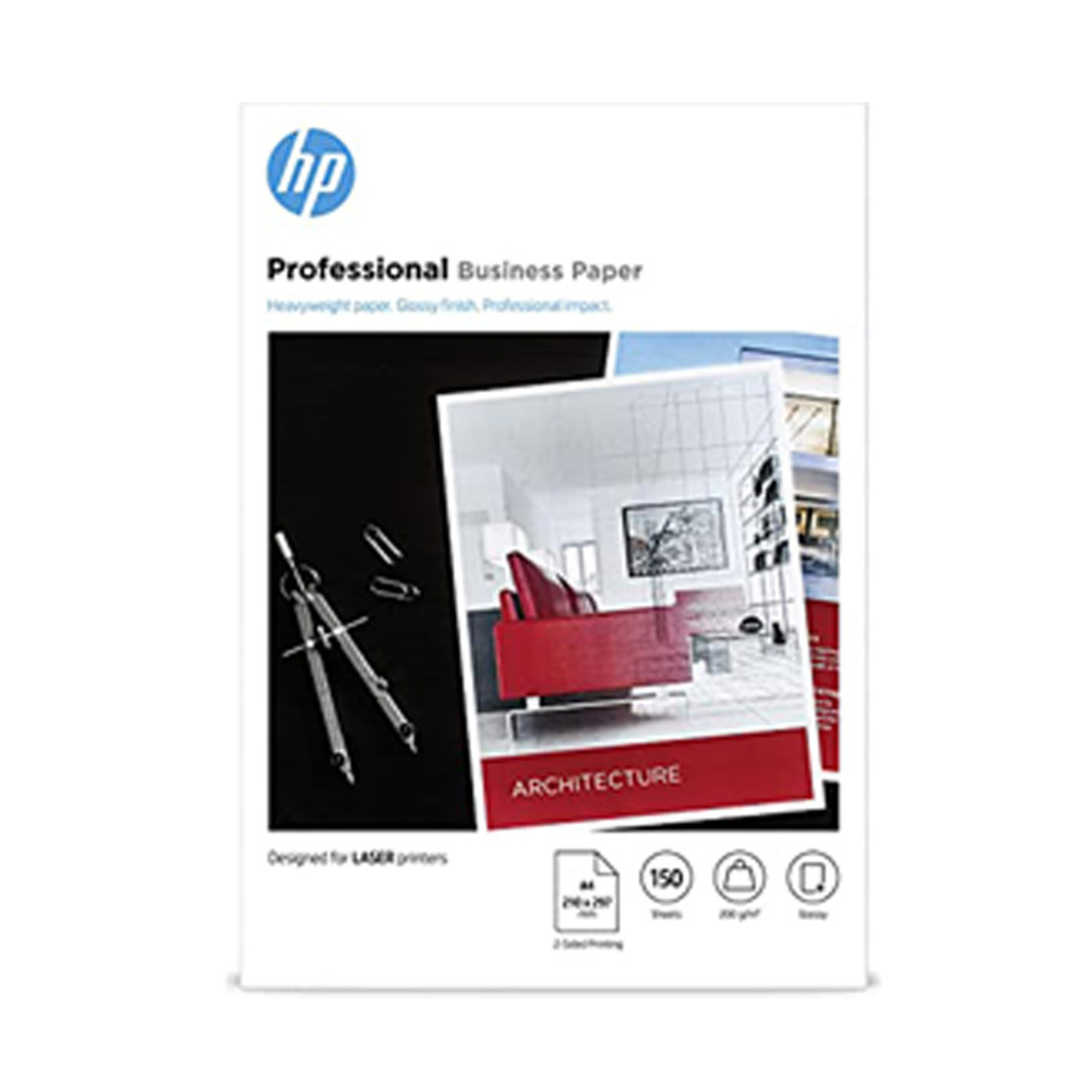 Hp - Confezione da 100 fogli carta fotografica lucida professionale per stampe laser A4 - 7MV83A