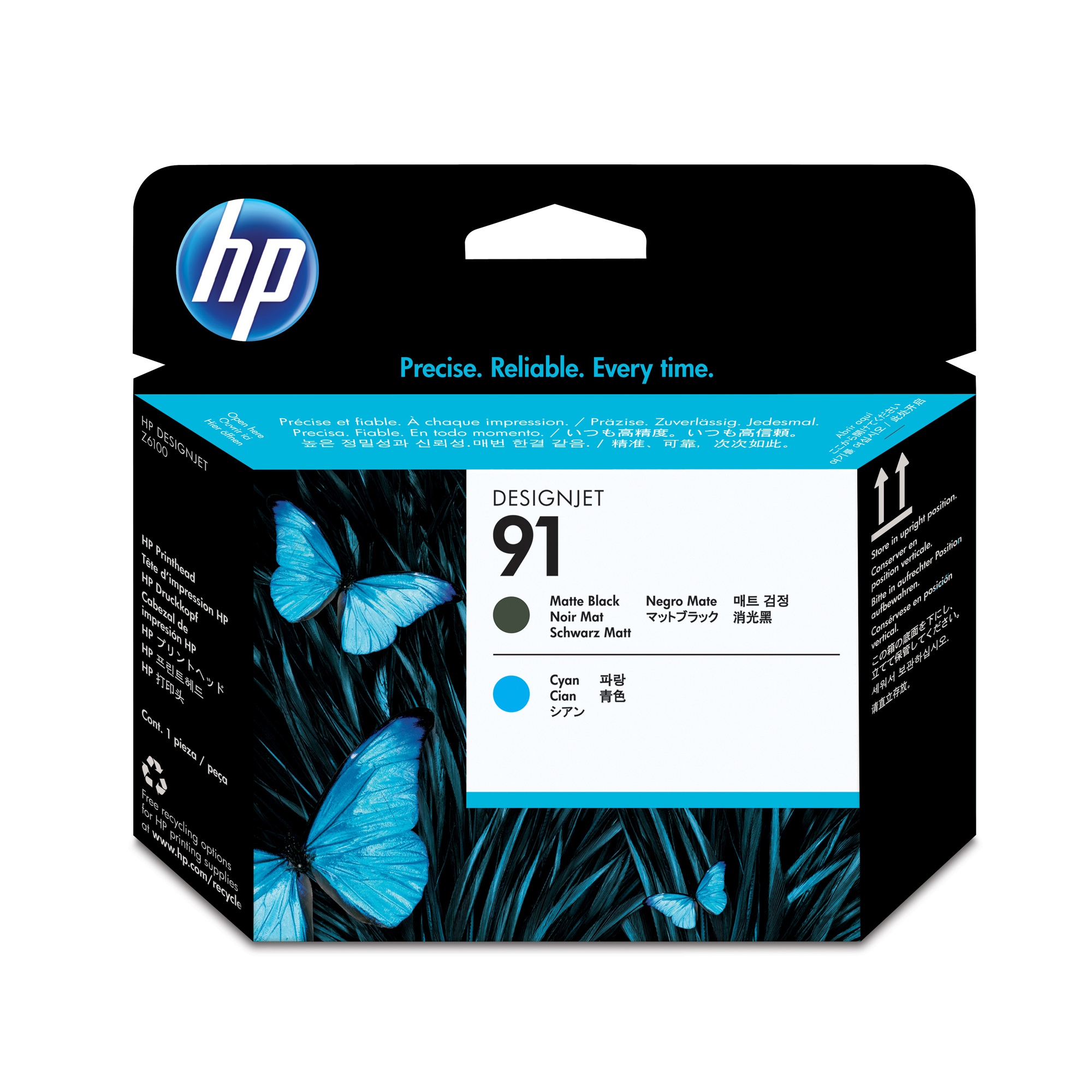 Hp - Testina di stampa - 91 - Nero opaco / Ciano - C9460A - 775 pag