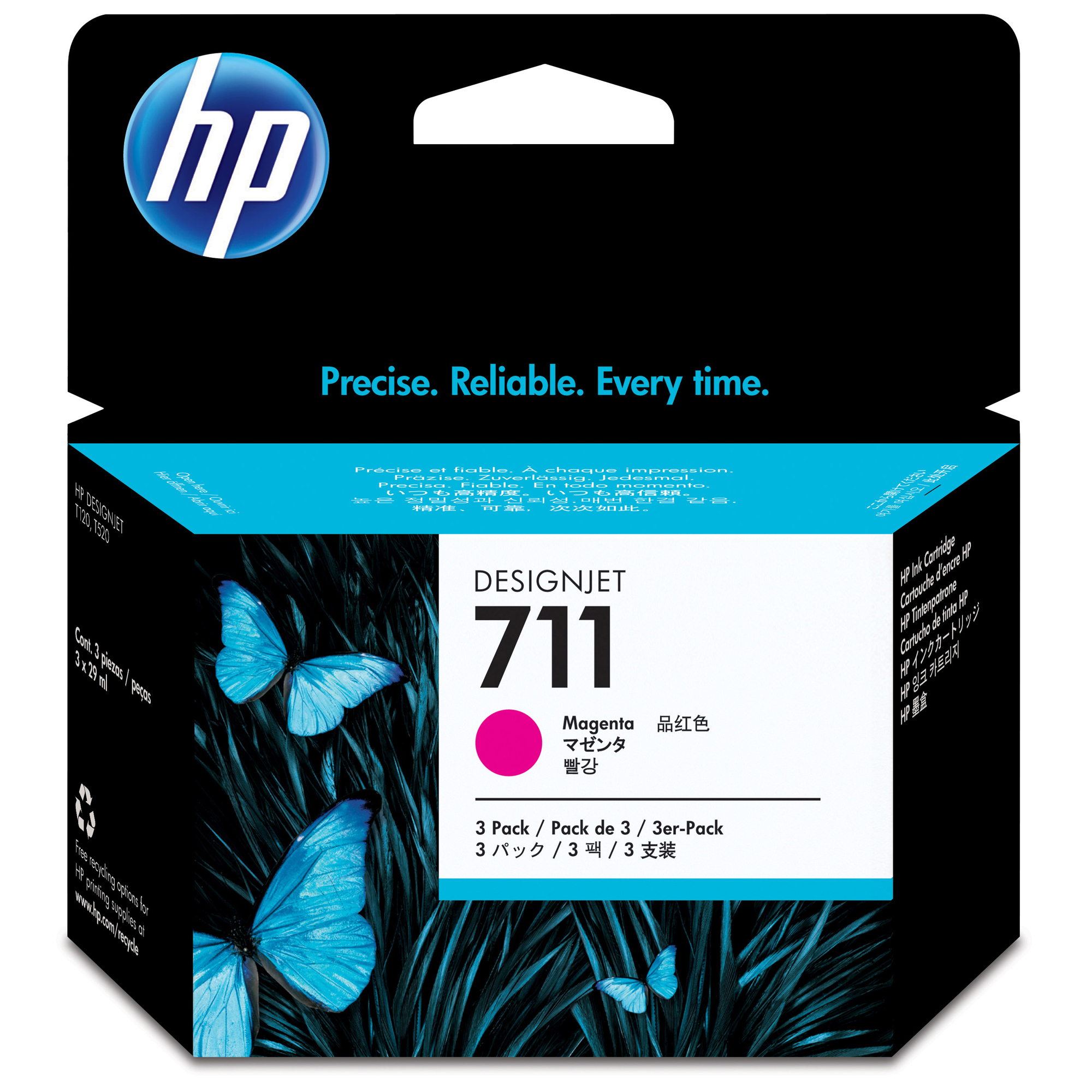 Hp - Confezione 3 cartucce ink - 711 - Magenta - CZ135A - 29ml cad