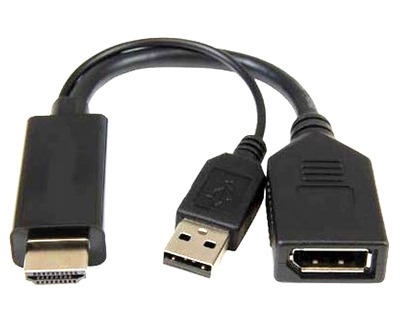 Adattatore attivo hdmi maschio - displayport 1.2 femmina - usb 4k