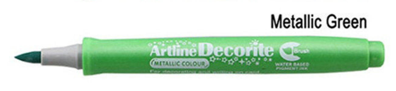 Marker decorite punta pennello verde metal