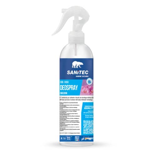 Deodorante per ambiente e tessuti con tecnologia elimina odori Deo Spary 300 ml Sanitec Floral - 3050