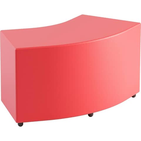 Pouf angolare in similpelle 45° 90/60x40x46 cm Motris rosso PSAG45SPNI03