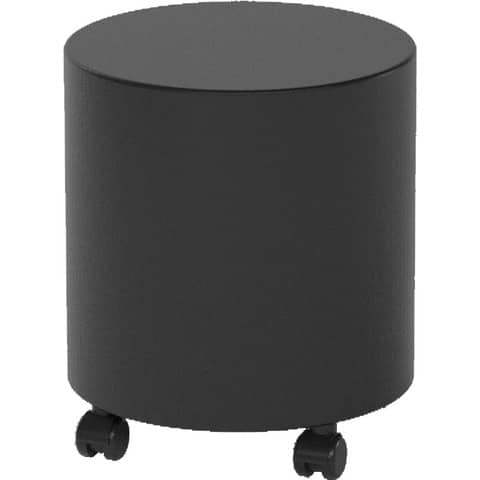 Pouf tondo su ruote in similpelle Ø 40x46 h cm Motris nero PSTD40SPNIW04