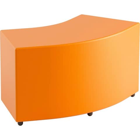 Pouf angolare in similpelle 45° 90/60x40x46 cm Motris arancio PSAG45SPNI06