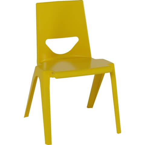 Sedia per banco in PPL riciclato 41x41x46 cm Motris giallo banana EN-ONE6YE