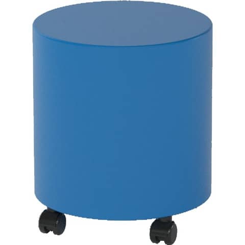 Pouf tondo su ruote in similpelle Ø 40x46 h cm Motris blu PSTD40SPNIW02