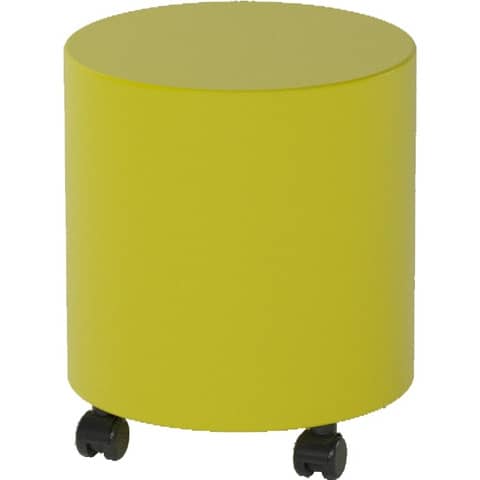 Pouf tondo su ruote in similpelle Ø 40x46 h cm Motris giallo PSTD40SPNIW01