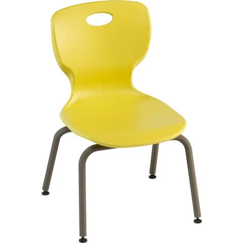 Sedia fissa monoscocca in PPL struttura 4 gambe in tubolare d'acciaio 41x41x43 cm Motris giallo - VEGACL43Y