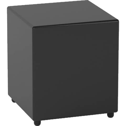 Pouf in similpelle cubico 40x40x46 cm Motris nero PSRT40SPNI04