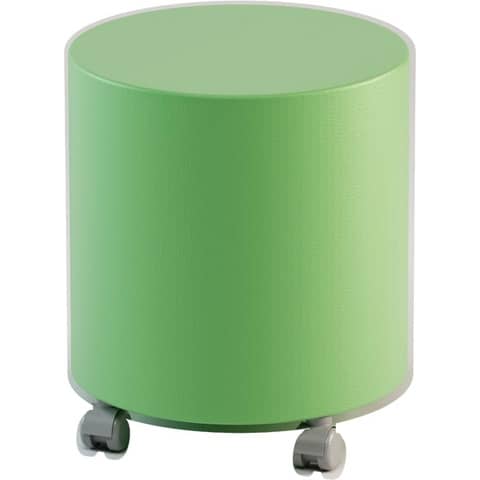 Pouf tondo su ruote in similpelle Ø 40x46 h cm Motris verde PSTD40SPNIW05