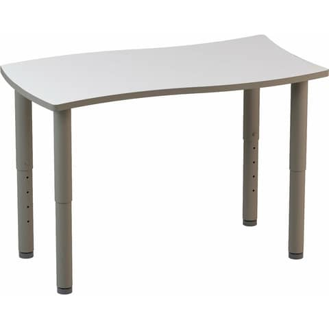 Tavolo elevabile piano sagomato a onda e bordo arrotondato 115,5x63 cm Motris grigio/bianco - LIRA5276PUW