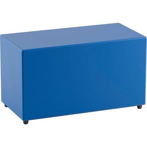 Pouf in similpelle rettangolare 80x40x46 cm Motris blu PSRT80SPNI02