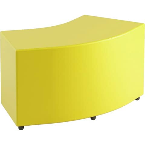 Pouf angolare in similpelle 45° 90/60x40x46 cm Motris giallo PSAG45SPNI01