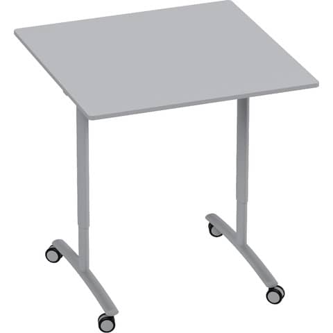 Tavolo elevabile con piano ribaltabile 25 mm su ruote 80x80 cm Motris grigio/bianco - GTT71968X8GRW