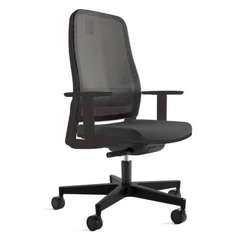 Sedia semidirezionale ergonomica rivestimento PPL ignifugo synchro Titan Unisit nero - TTN/BR2/IN