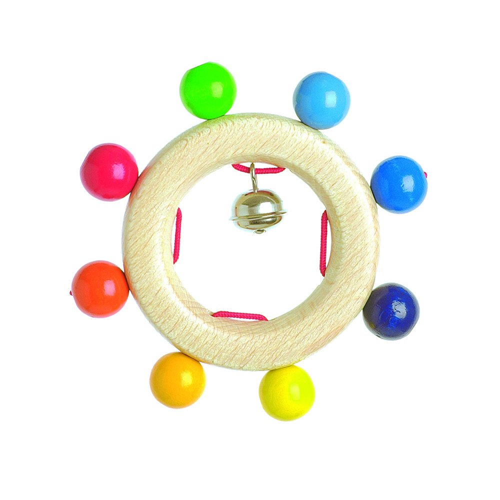 Sonaglio in legno con palline colorate diam 11,5 cm