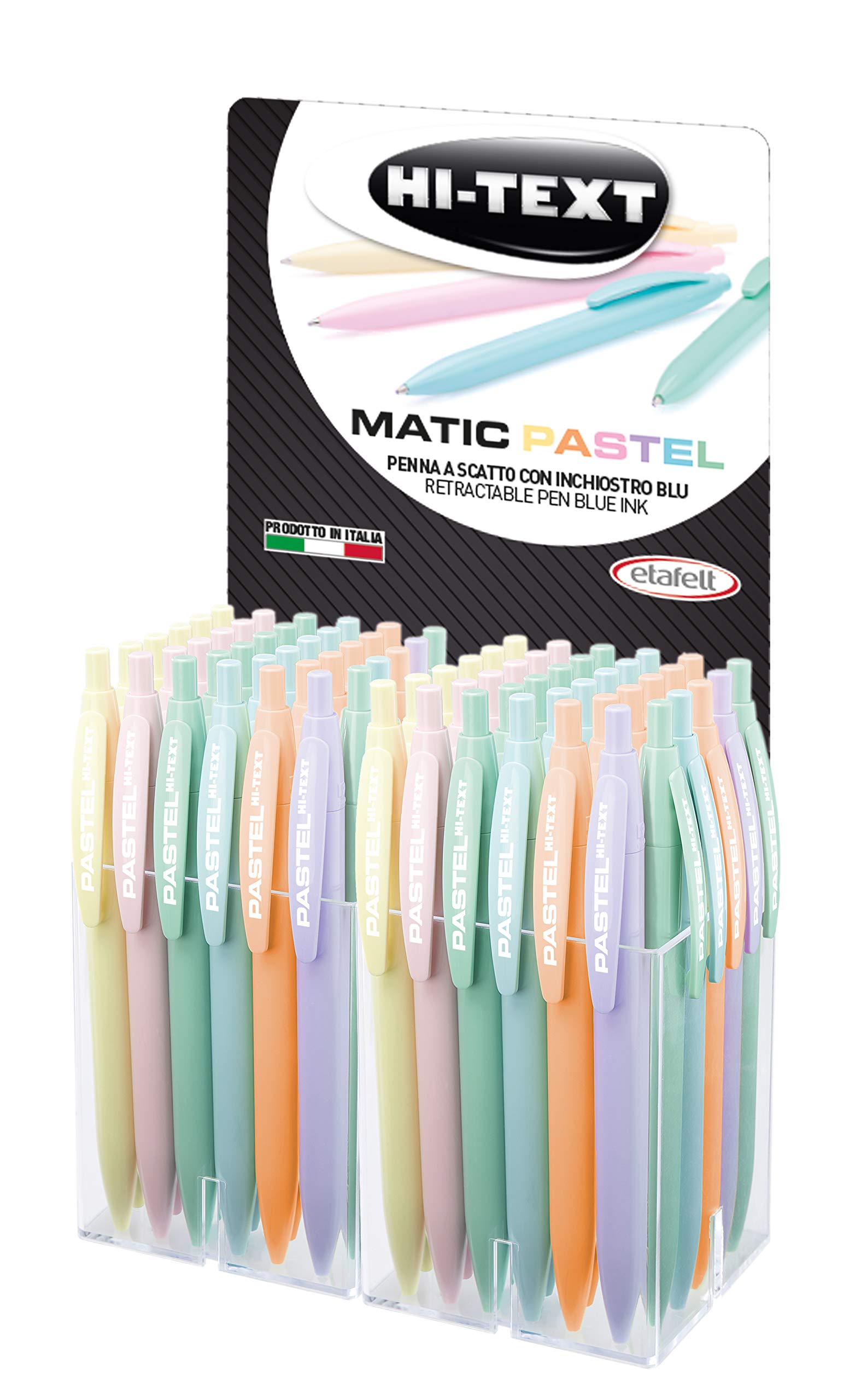 Esp. 50 sfera a scatto hi text Matic pastel punta media 1 mm.