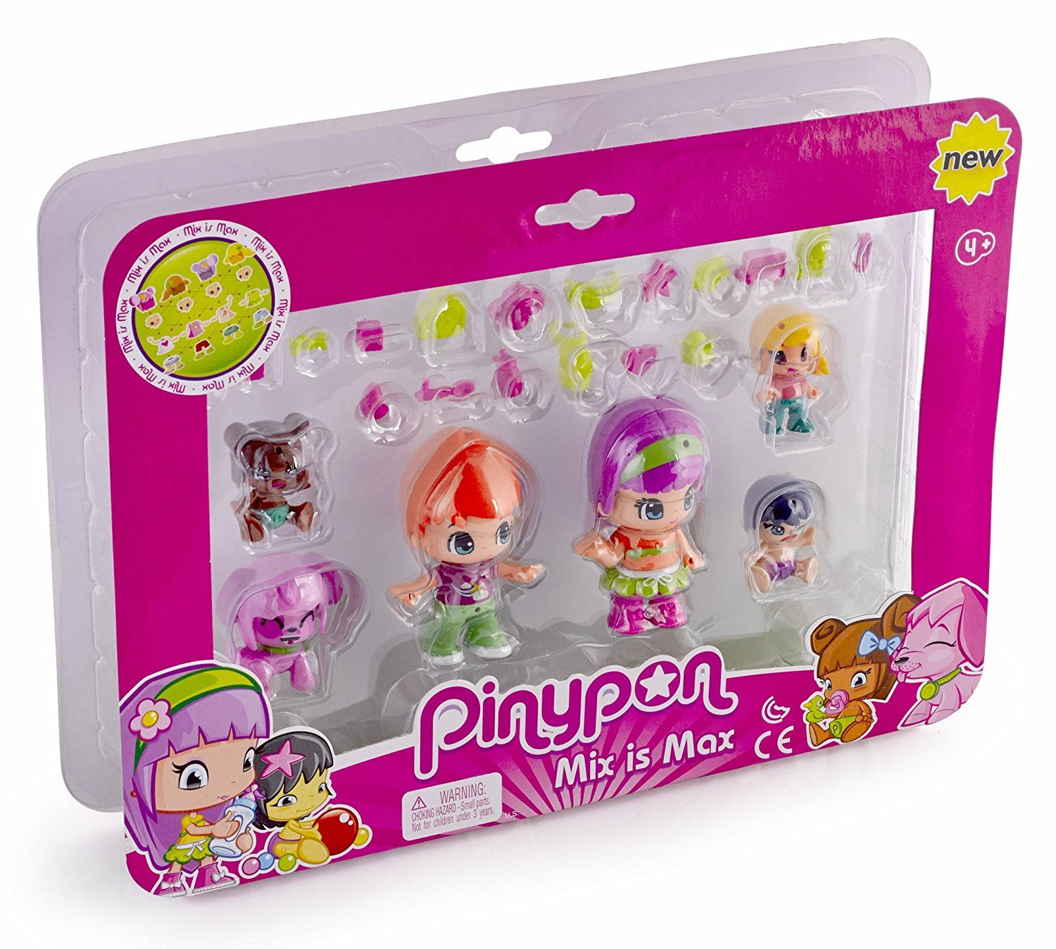 Set 2 bambola pinypon con 3 babies