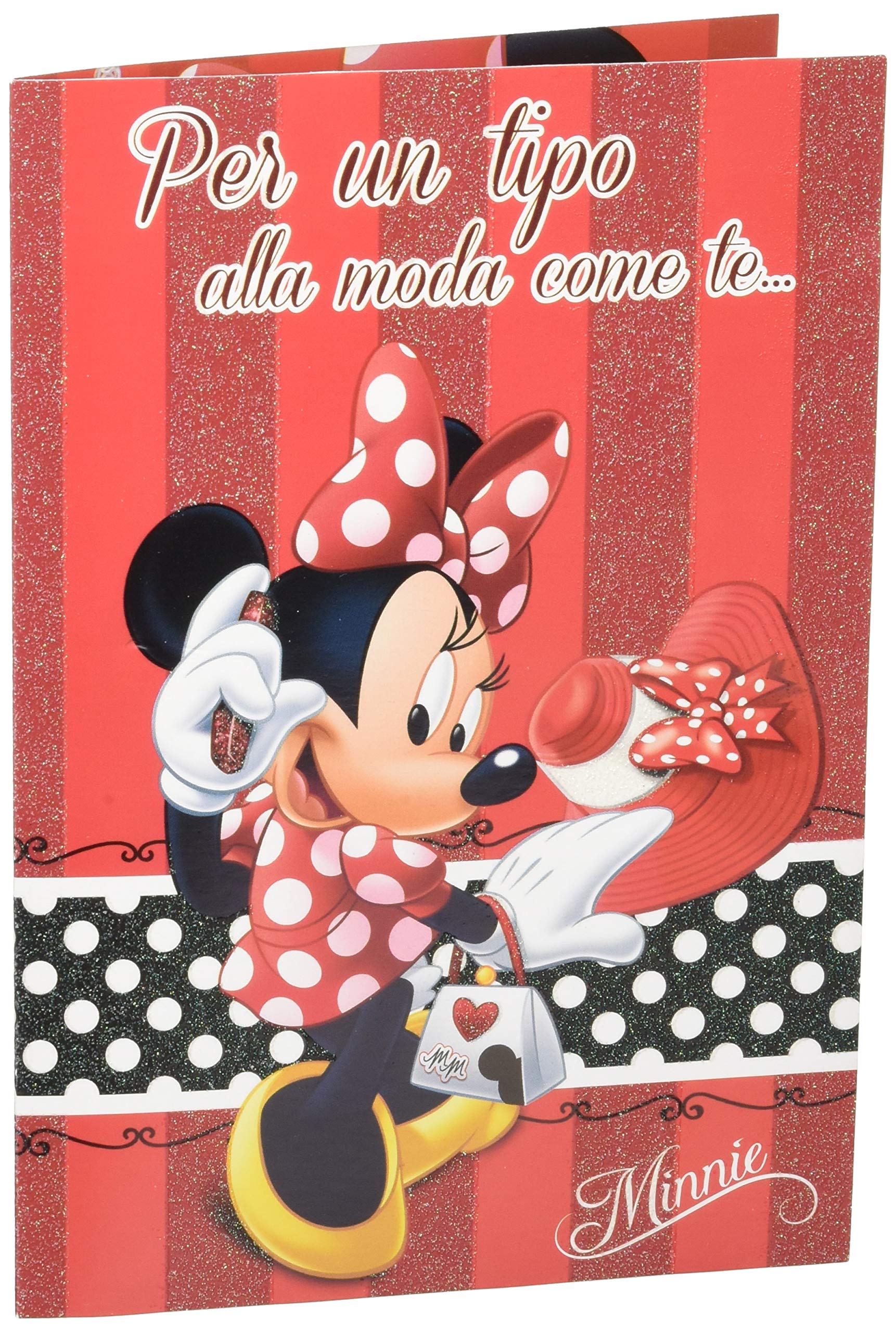 Biglietti auguri assortiti 11,5x16,8 cm conf. 12 pz Rex-Sadoch minnie unicorn glitter - WDBA024G