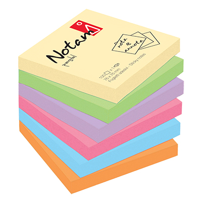 Foglietti adesivi Notami gr.75 fg 100 mm.75x75 colori pastello