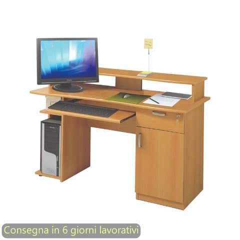 Scrivania Home Office 141x60xH.91 cm Artexport piano noce chiaro CD-ZENITH