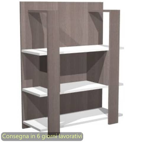 Libreria media a giorno 3 ripiani 100x38,6xH.123,6 cm Artexport frassino toscano/bianco - 15115/F3