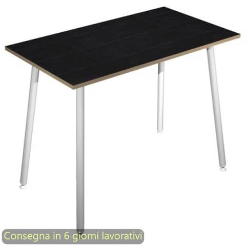 Tavolo alto Skinny Metal 120x80xH.105 cm con gambe met. bianche Artexport piano nero - 6404-DJC-8C-AN