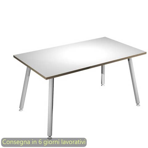 Scrivania Skinny Metal 140x80xH.74,4 cm con gambe metalliche bianche Artexport piano bianco - 6402-DJA-3C-AN