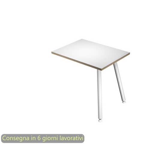 Allungo reversibile per scrivanie Skinny Metal 60x80xH.74,4 cm gambe met. bianche Artexport piano bianco - 6417-DJA-3C-AN