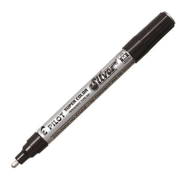 Marcatore a vernice Super Color – punta media 4,5 mm – argento – Pilot