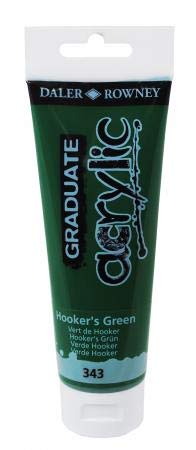 Colore acrilico fine Graduate - 120 ml - verde Hooker - Daler Rowney