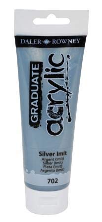 Colore acrilico fine Graduate - 120 ml - argento imitazione - Daler Rowney