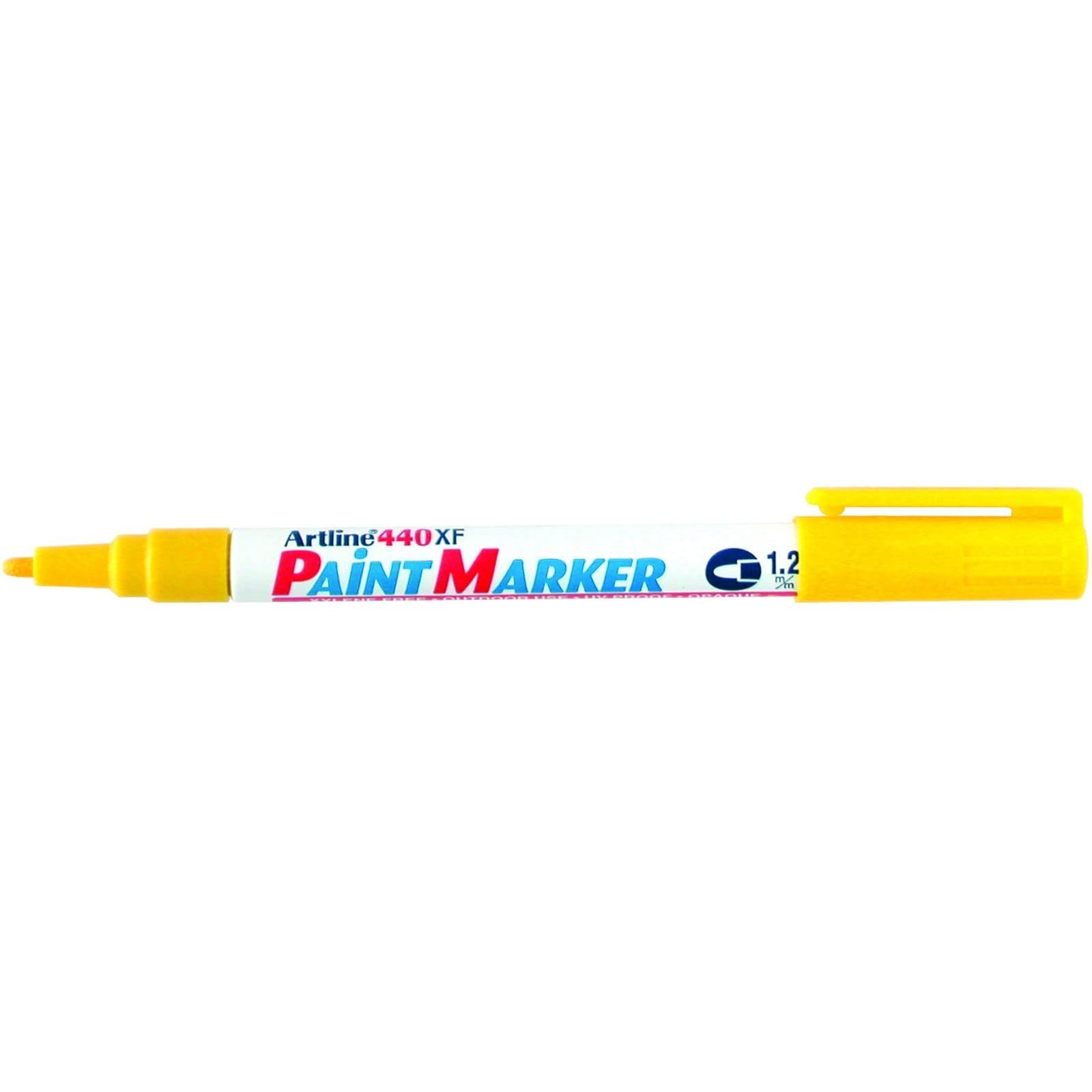 Marcatore permanente A 440 - a vernice - punta tonda fine - 1,2 mm - giallo - Artline