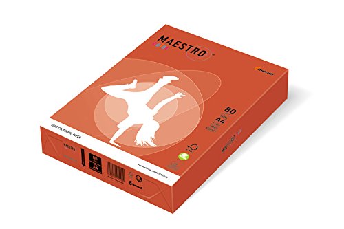 Carta Maestro Color - A4 - 80 gr - rosso forte CO44 - Mondi - conf. 500 fogli