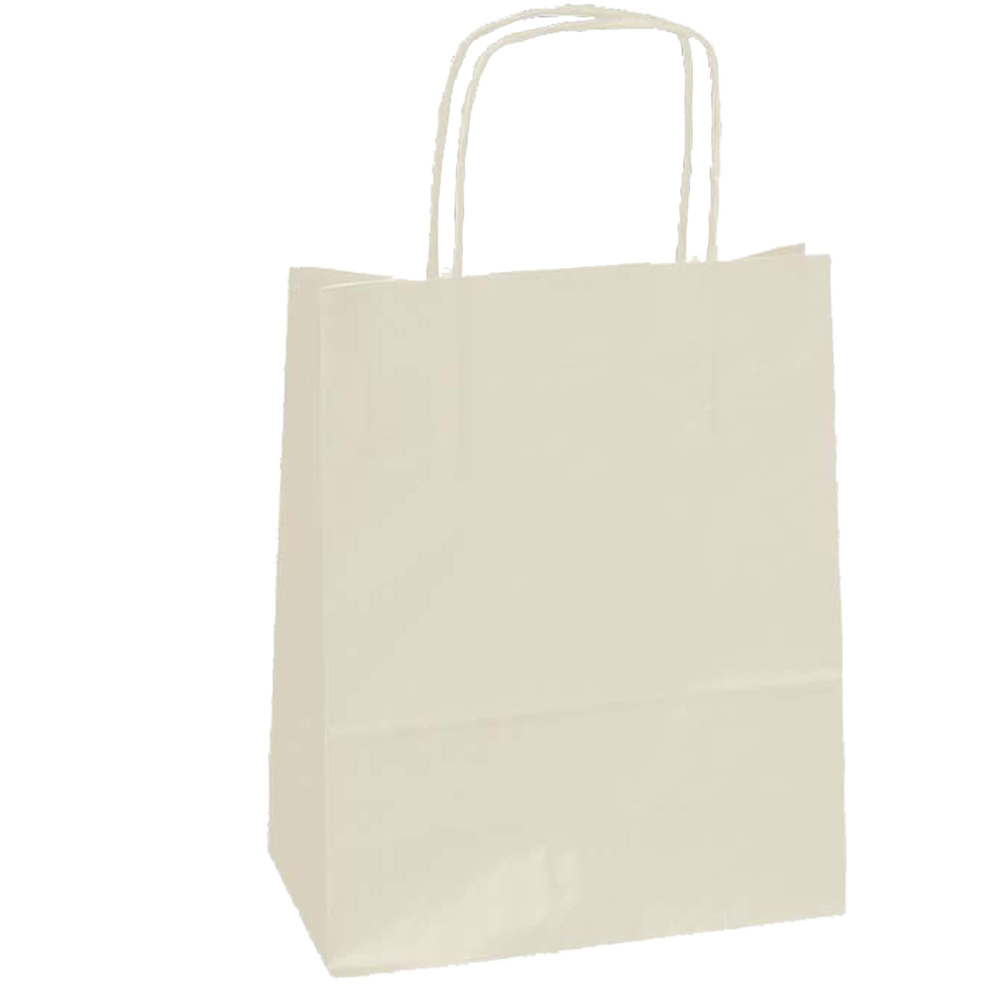 Shopper in carta - maniglie cordino - 45 x 15 x 50cm - avorio - conf. 25 sacchetti