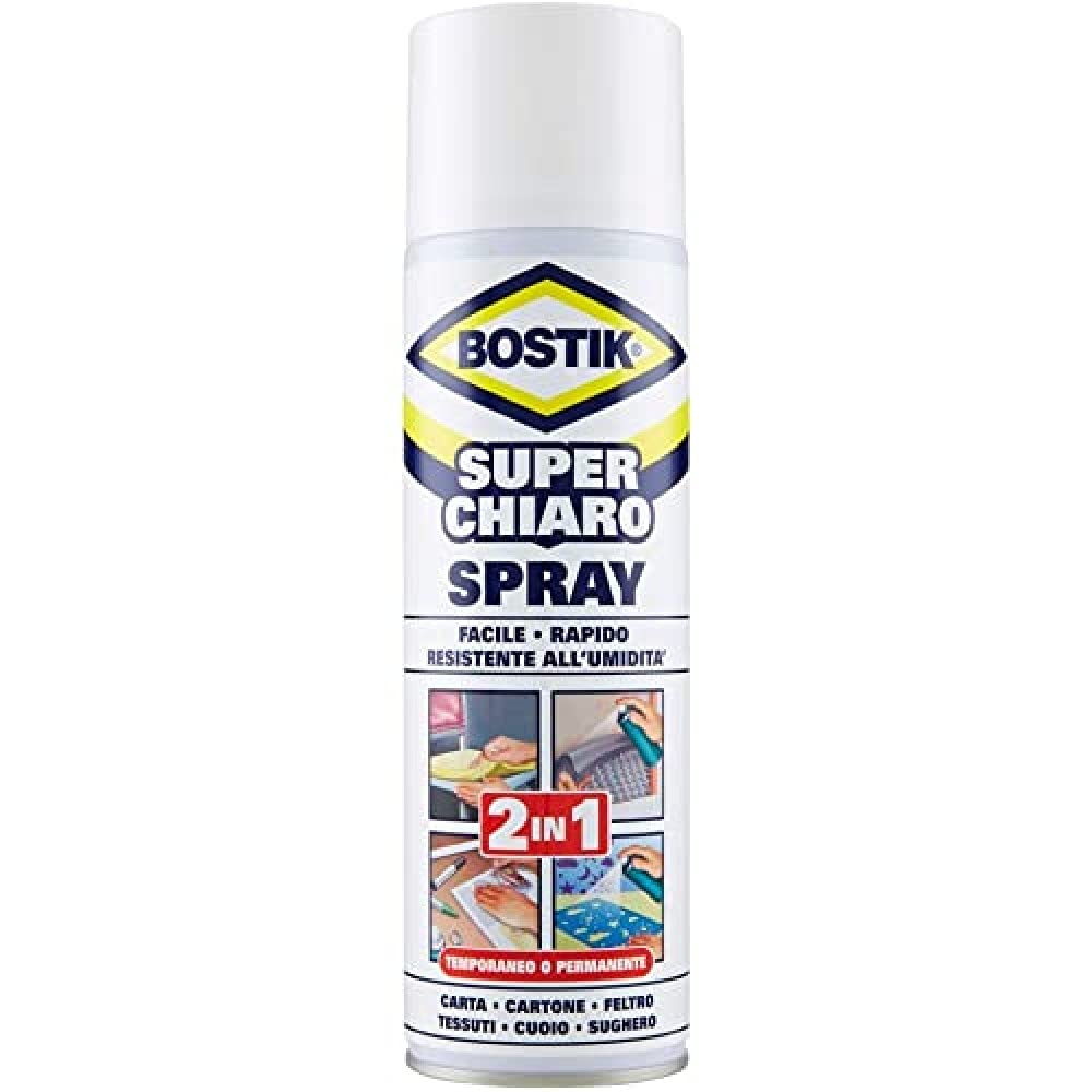 Bostik  Superchiaro Colla Spray - removibile/permanente - 500 ml - trasparente - Bostik