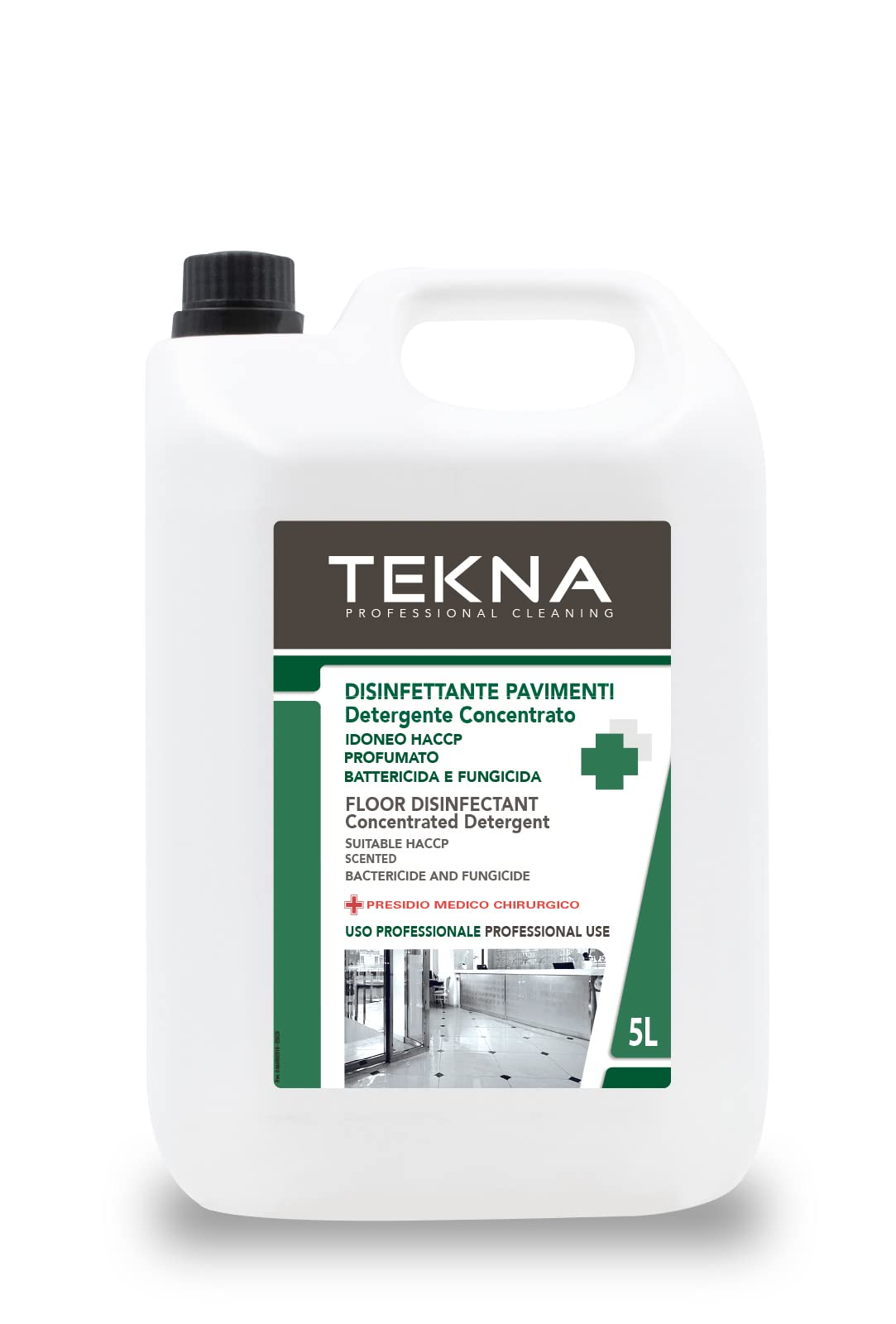 Disinfettante detergente - per pavimenti - concentrato - 5 lt - Tekna