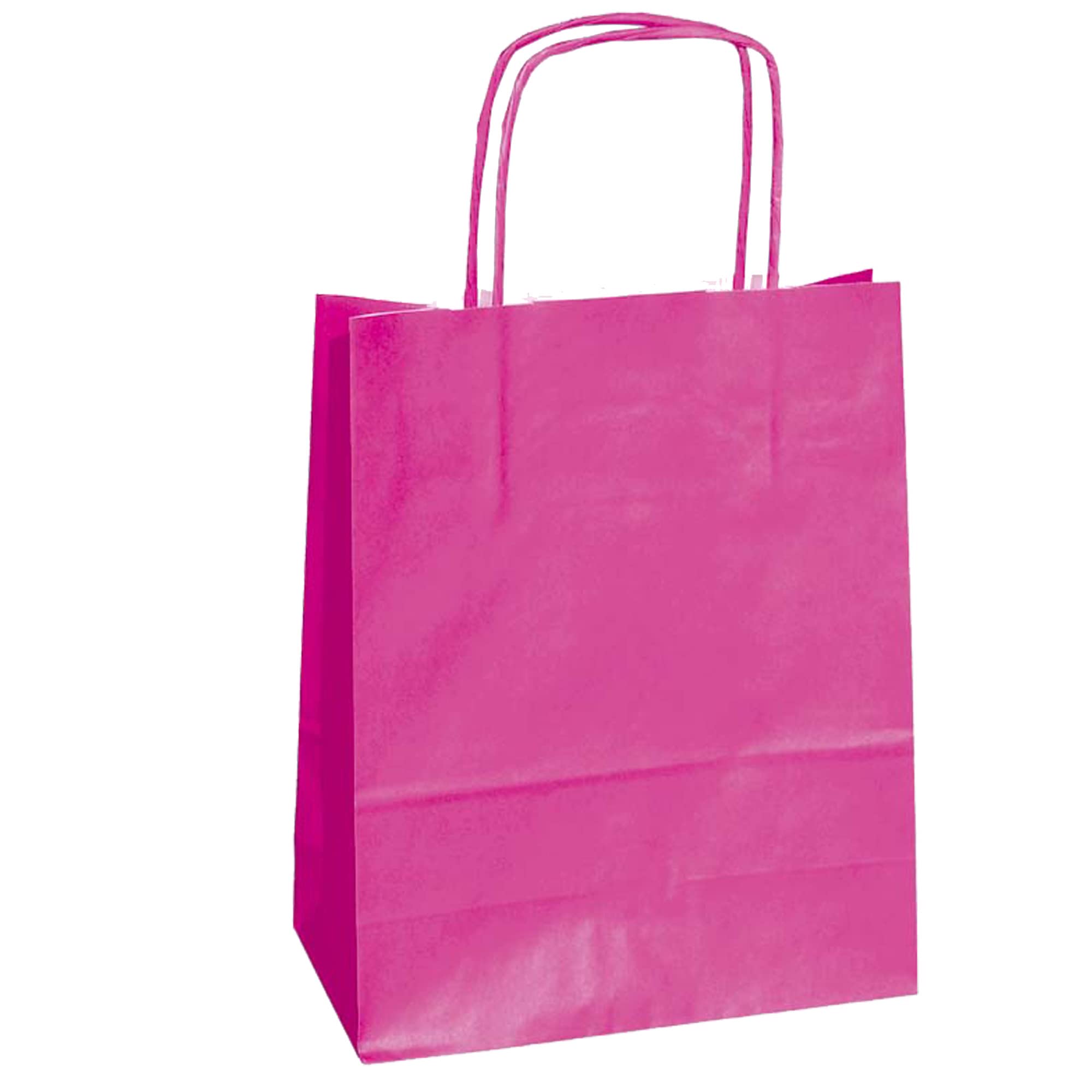 Shopper in carta - maniglie cordino - magenta - 18 x 8 x 24cm - conf. 25 shoppers