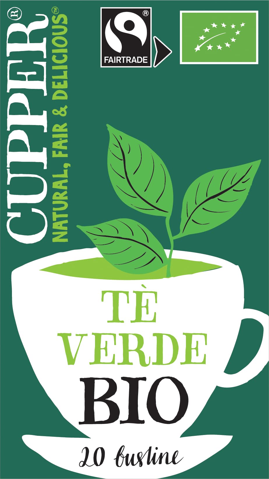 Filtri TE' verde - biologico - Cupper - conf. 20 pezzi