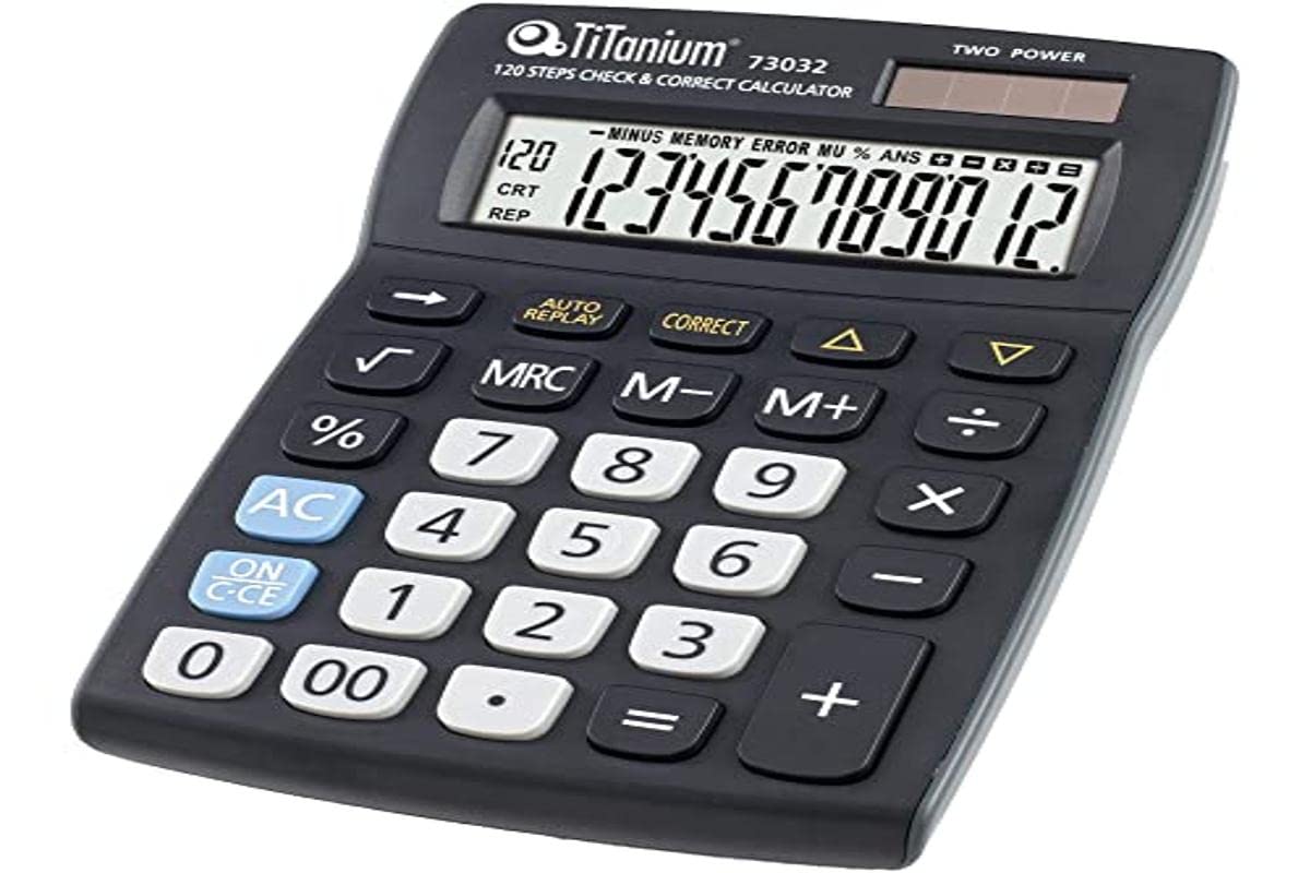 Calcolatrice da tavolo - 73032 - 12 cifre - nero - Titanium