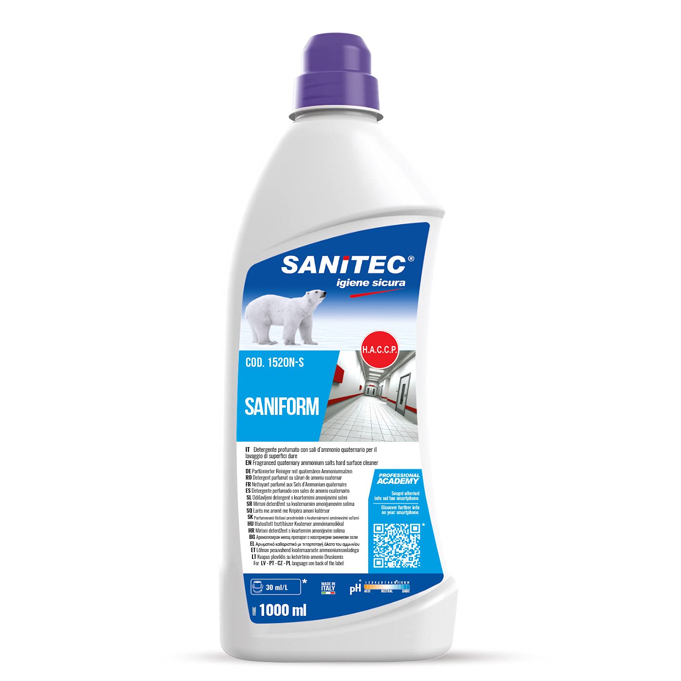 Detergente profumato Saniform - per superfici dure - 1000 ml - Sanitec