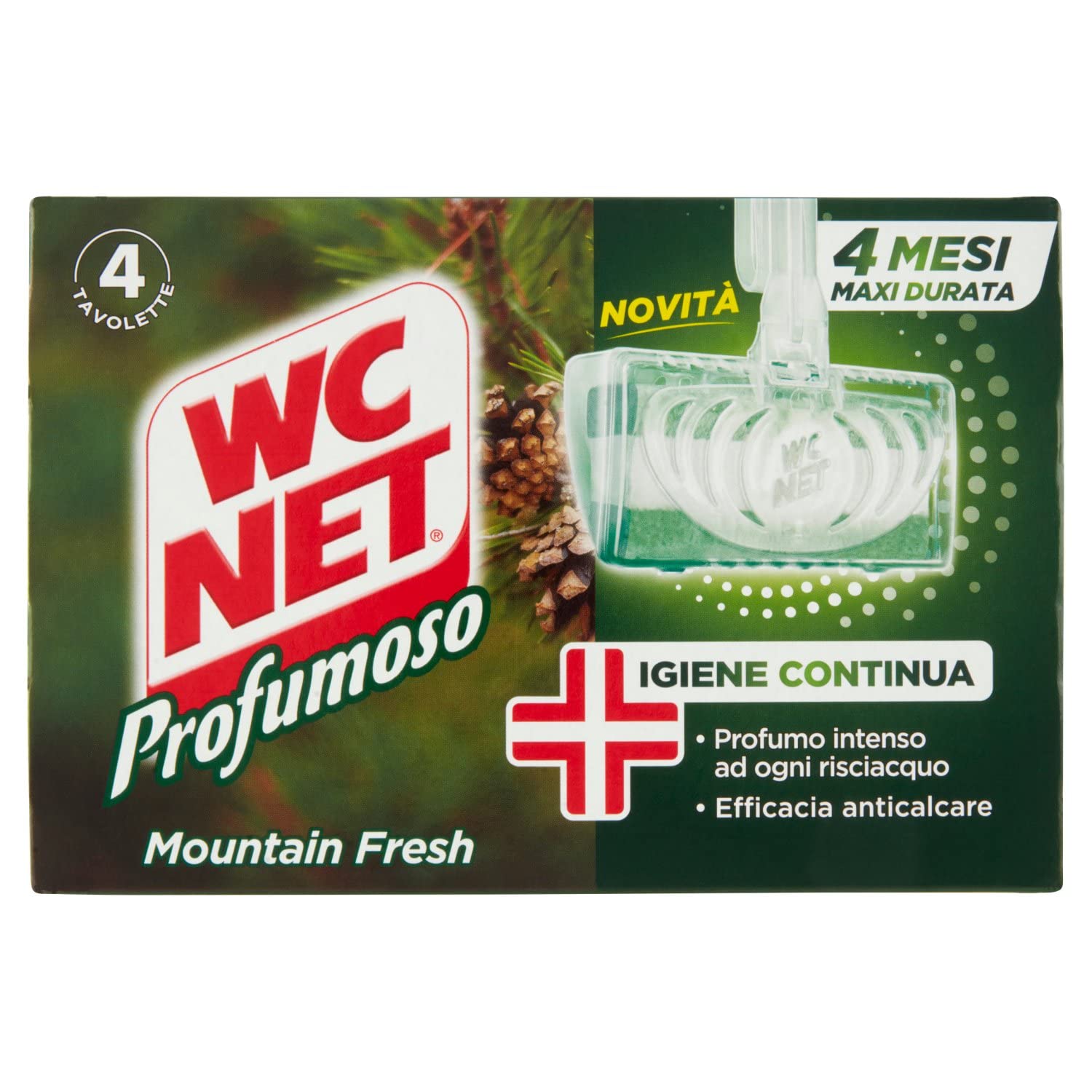 Tavoletta Profumoso Mountain Fresh - WC Net - 4 gabbiette da 34 gr