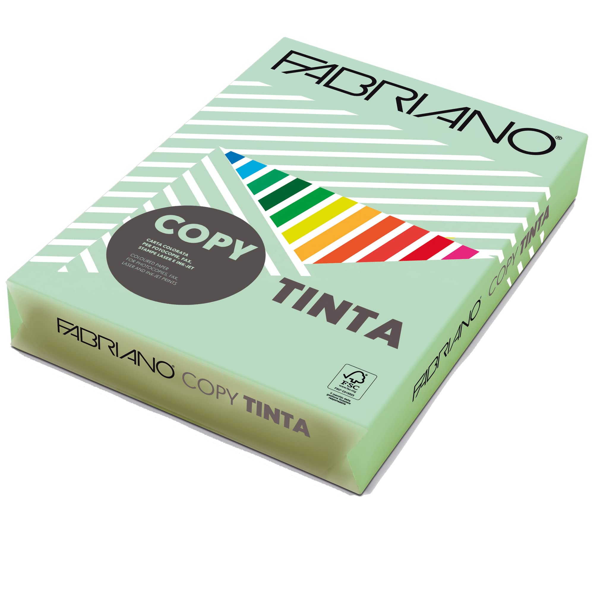 Carta Copy Tinta - A3 - 80 gr - colore tenue acquamarina - Fabriano - conf. 250 fogli