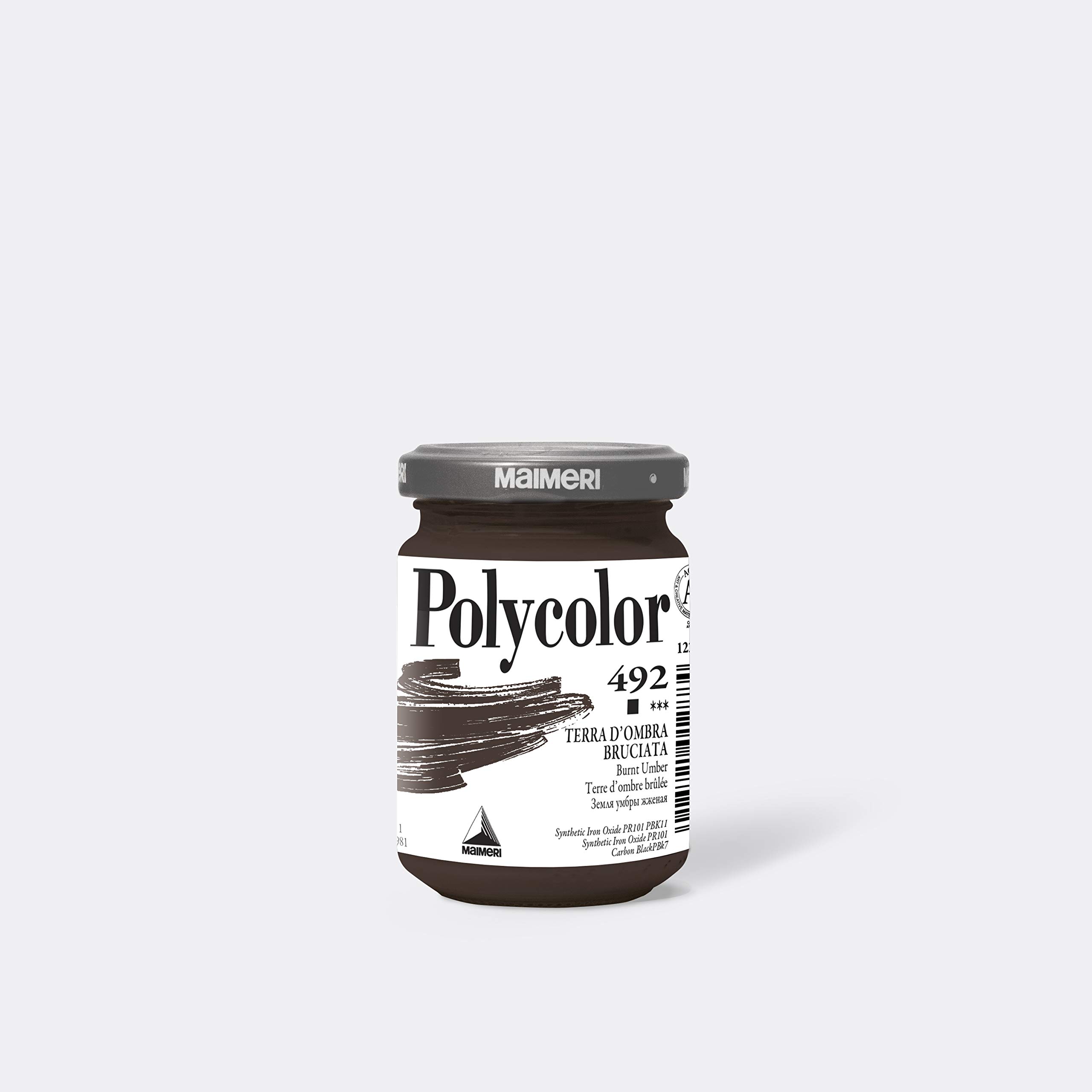 Colore vinilico Polycolor - 140 ml - terra d'ombra bruciata - Maimeri