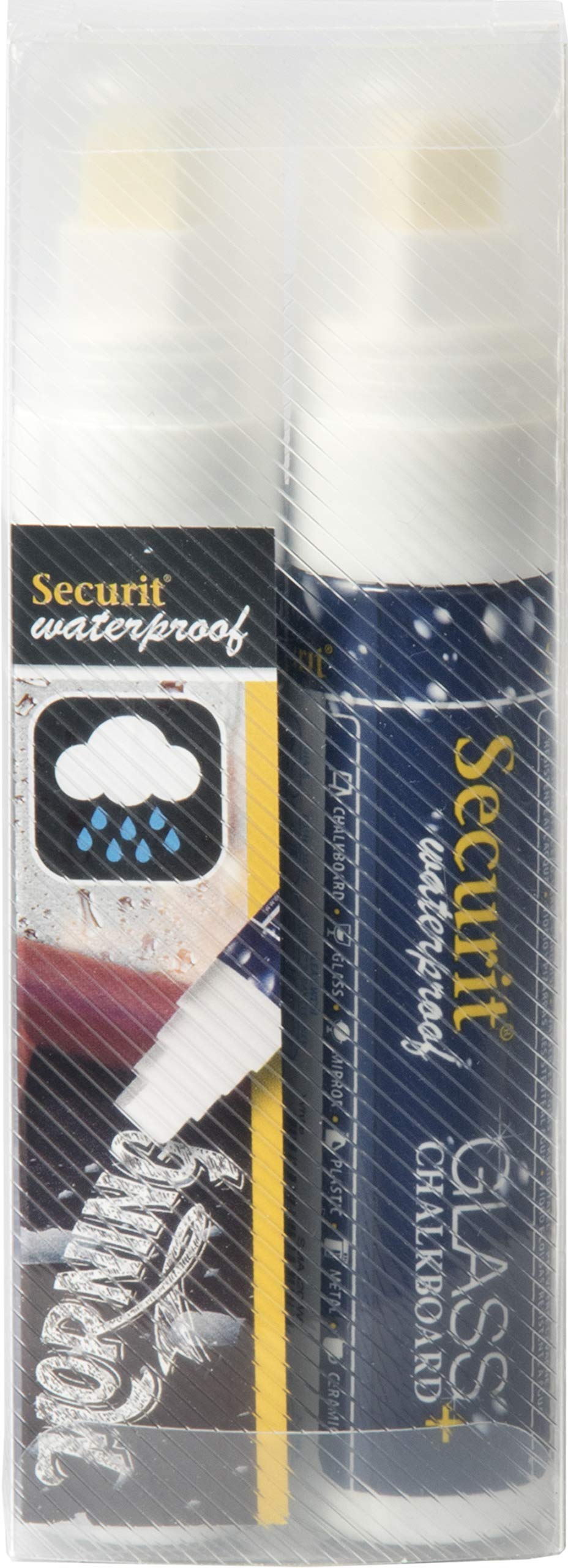 Marcatore a gesso liquido waterproof - punta fine 7,00 - 15,00 mm - bianco - Securit - conf. 2 pezzi