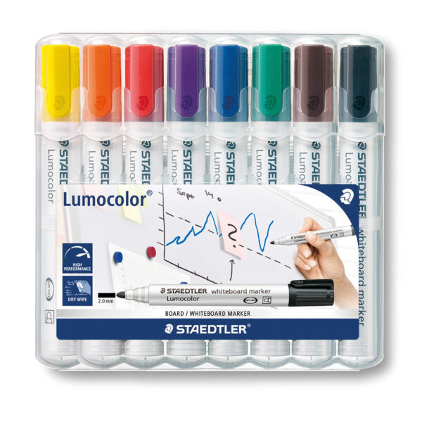 Marcatore cancellabile Lumocolor whiteboard 351 – tratto 2,0 mm – Staedtler – astuccio 8 pezzi