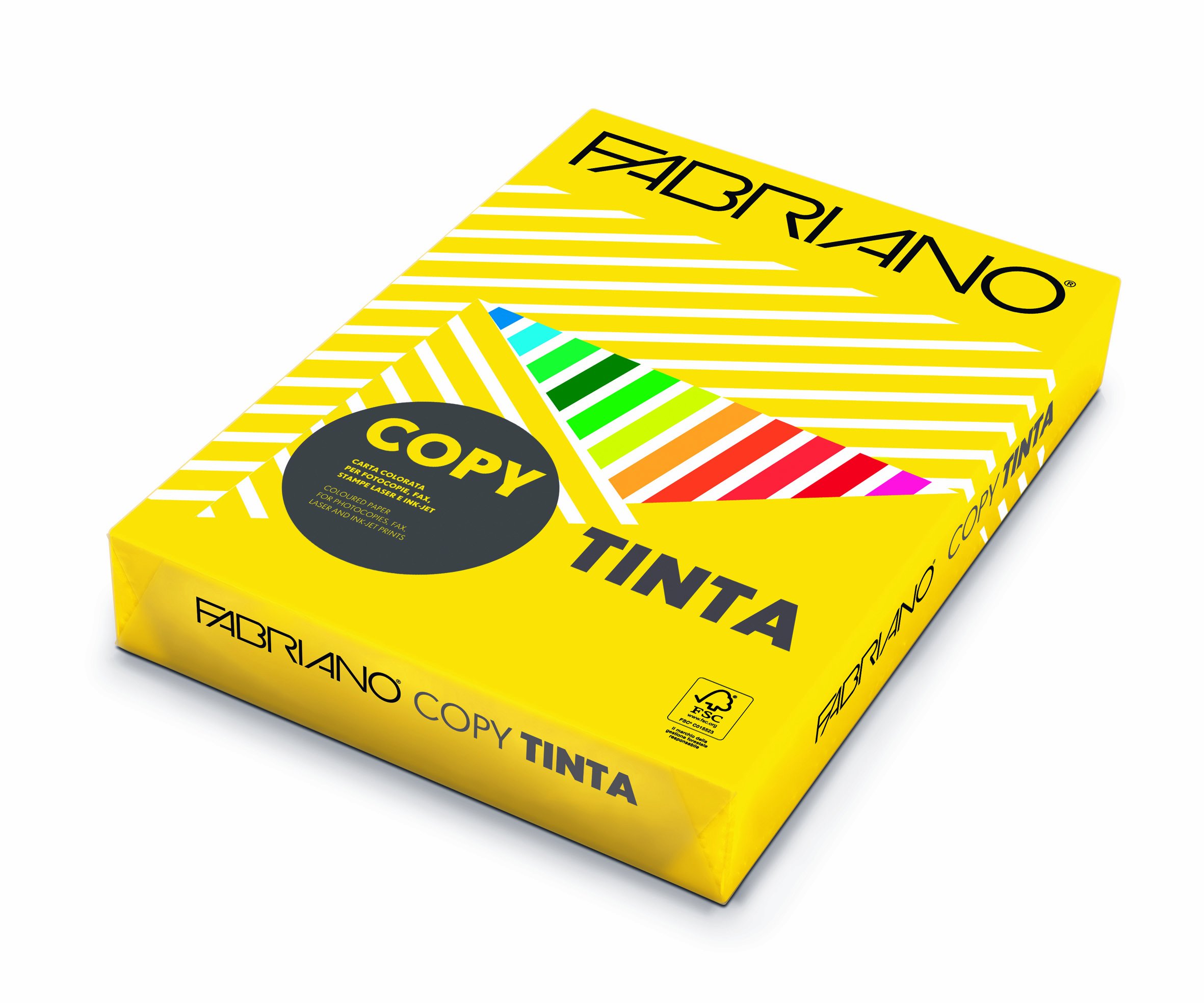 Carta Copy Tinta - A3 - 160 gr - colori forti giallo - Fabriano - conf. 125 fogli