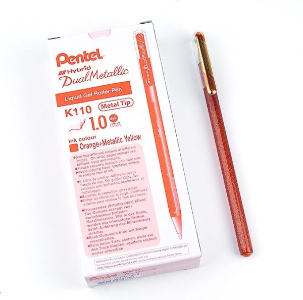 Roller Pentel dual metallic arancio-giallo